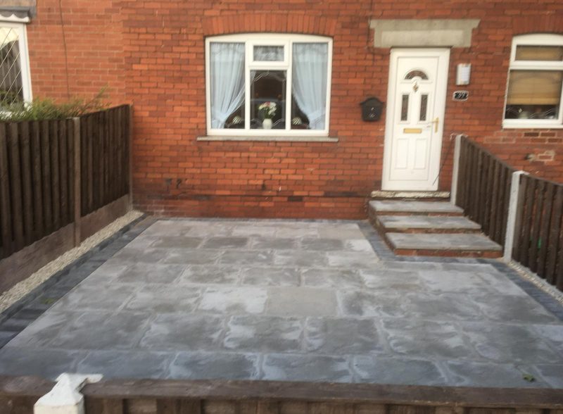 Completed patio project front
